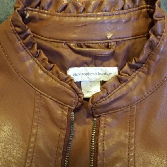 CHRISTOPHER & BANKS Faux Leather Jacket size S - Picture 2 of 3